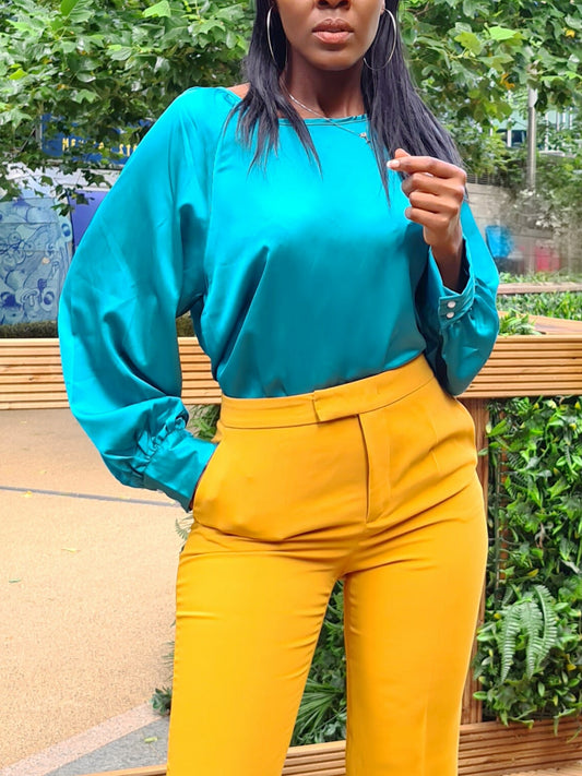 Silk Puff Sleeve Blouse - OMGSTYLEZ