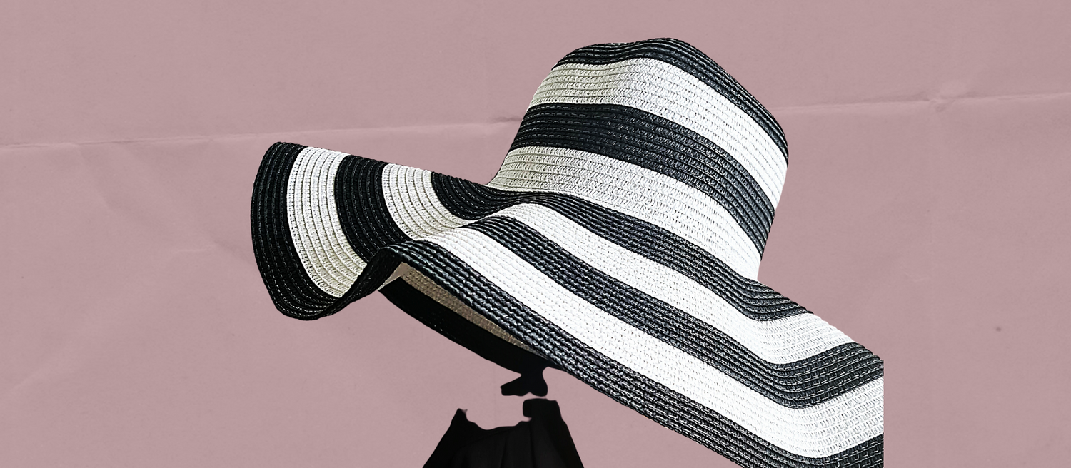 Sara- Black Striped Wide Brimmed Summer Hat. - OMGSTYLEZ