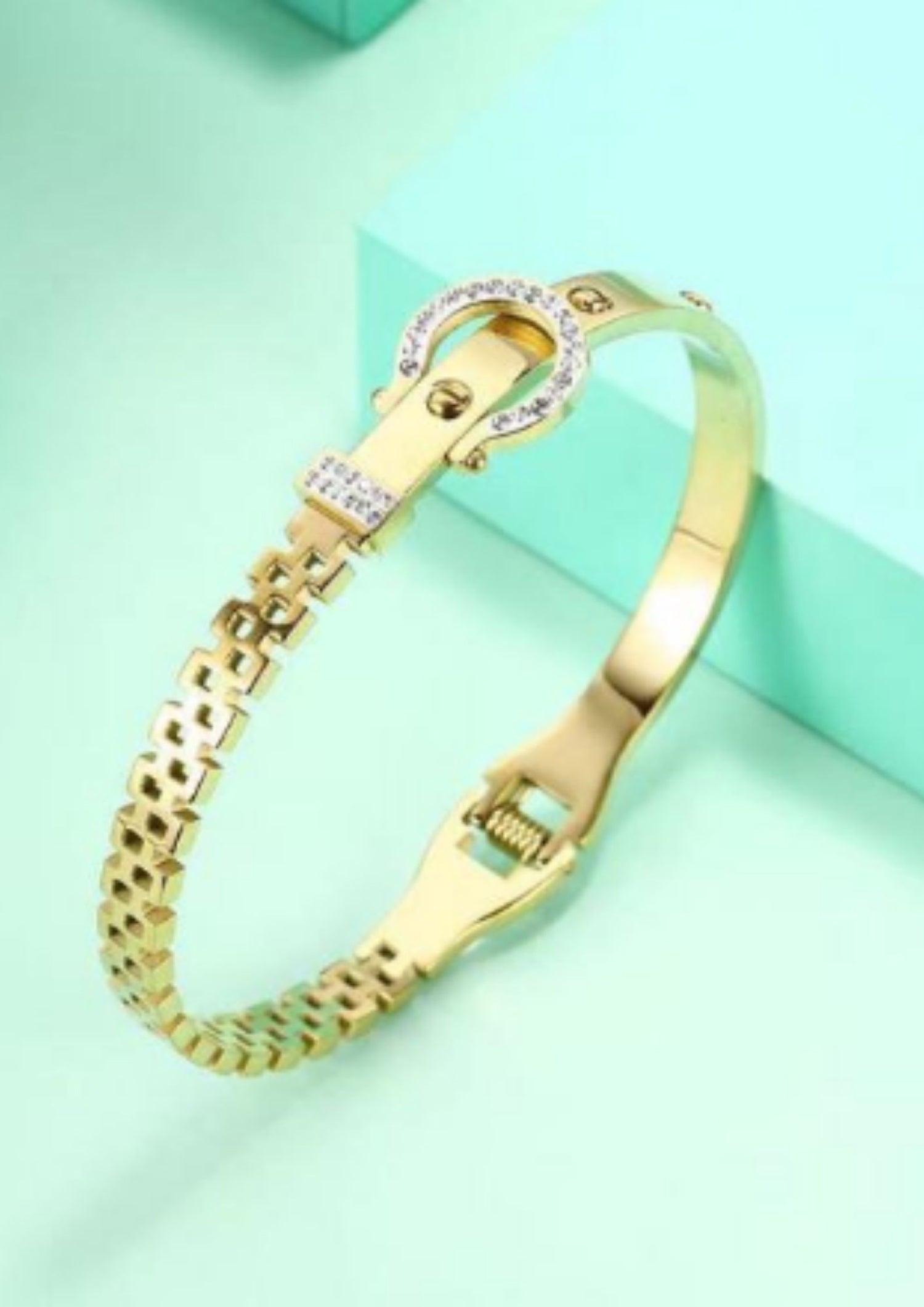 CHAIN BUCKLE BANGLE BRACELET - OMGSTYLEZ