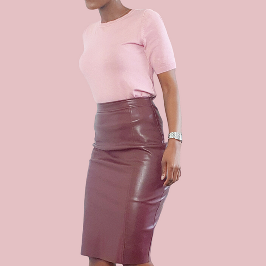 Faux Leather Pencil Skirt - OMGSTYLEZ