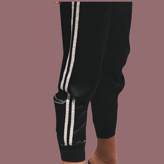 Silk  Striped  Joggers - OMGSTYLEZ