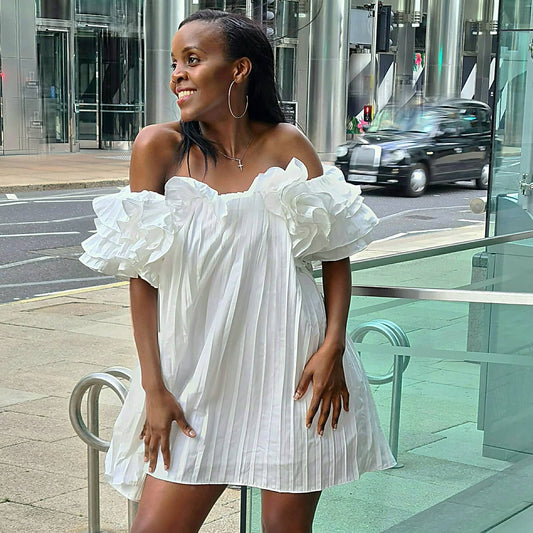 Kara Ruffle shoulder dress - OMGSTYLEZ