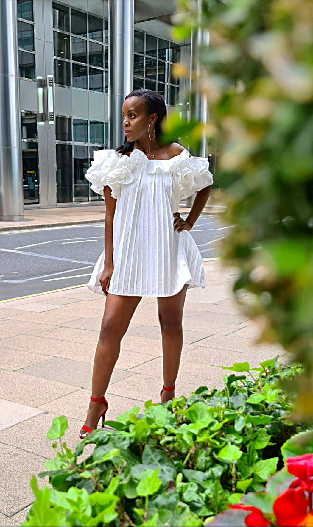 Kara Ruffle shoulder dress - OMGSTYLEZ