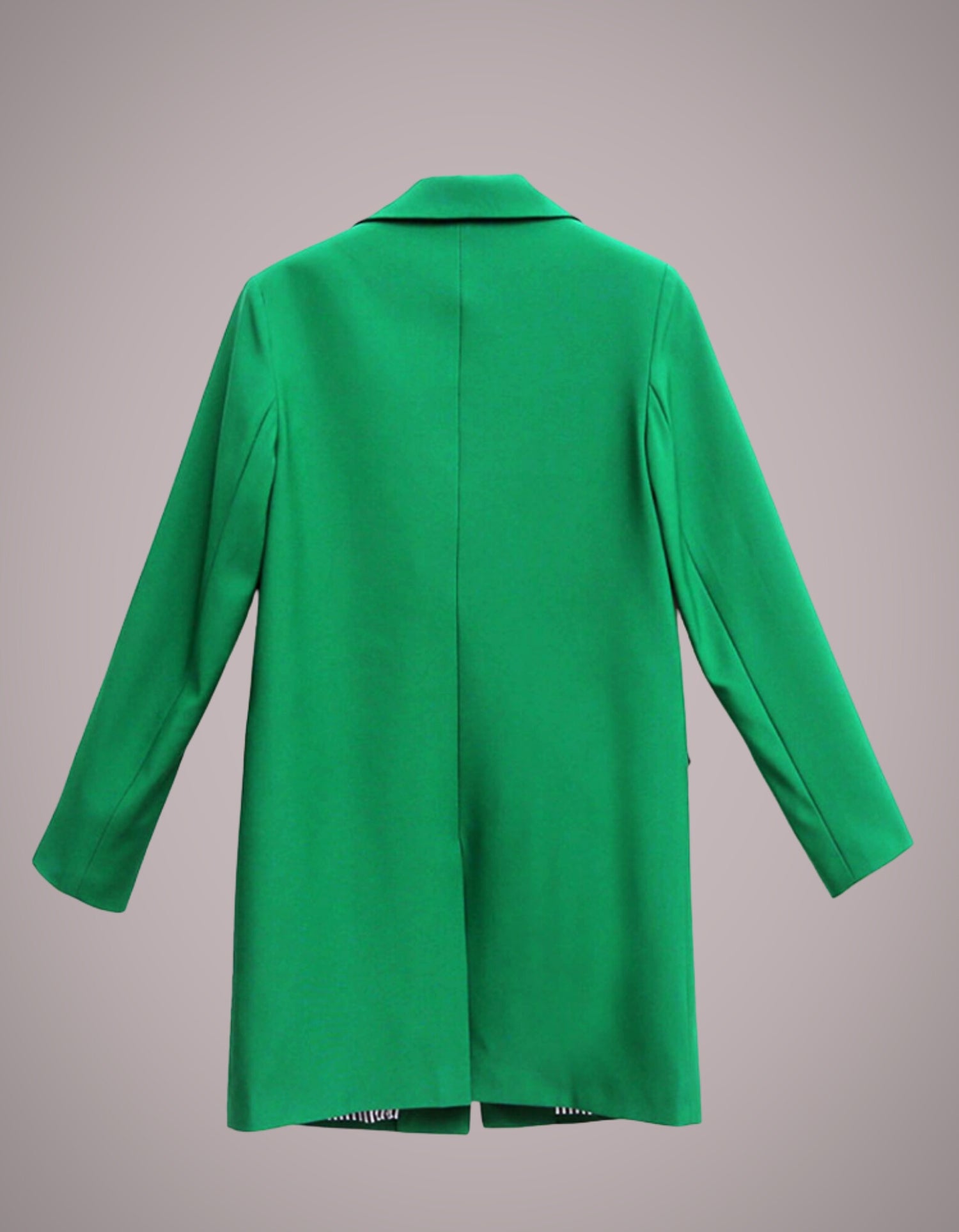 Green Single Button Long Blazer - OMGSTYLEZ