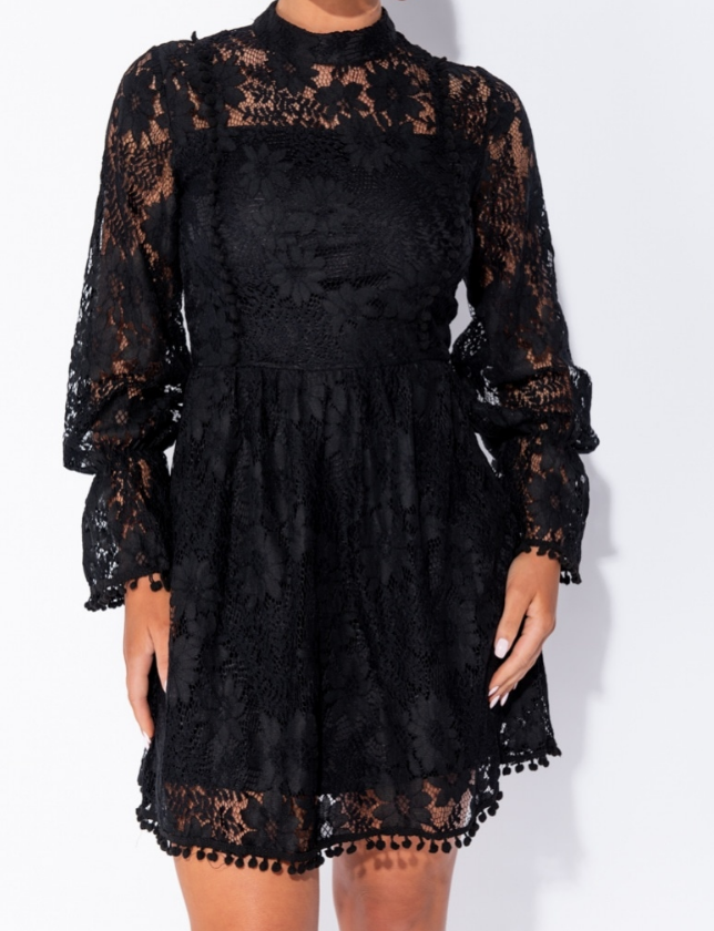 HIGH NECK LACE DRESS - OMGSTYLEZ