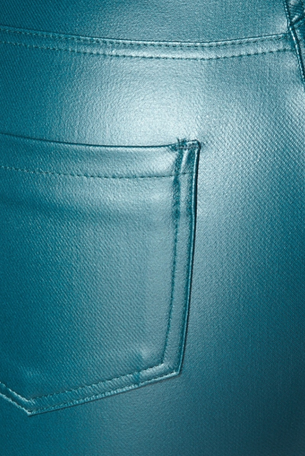 TEAL COATED HIGH WAIST JEGGINGS - OMGSTYLEZ